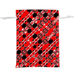 Abstract Red Black Checkered  Lightweight Drawstring Pouch (xl) by SpinnyChairDesigns