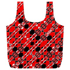 Abstract Red Black Checkered Full Print Recycle Bag (xxxl) by SpinnyChairDesigns