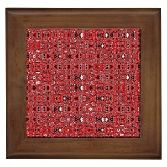 Abstract Red Black Checkered Framed Tile by SpinnyChairDesigns