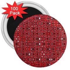 Abstract Red Black Checkered 3  Magnets (100 Pack) by SpinnyChairDesigns