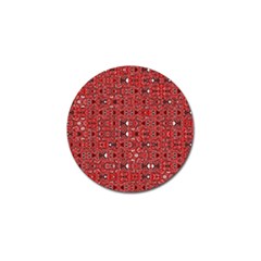 Abstract Red Black Checkered Golf Ball Marker by SpinnyChairDesigns