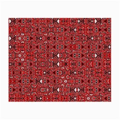 Abstract Red Black Checkered Small Glasses Cloth by SpinnyChairDesigns