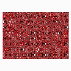 Abstract Red Black Checkered Large Glasses Cloth (2 Sides) by SpinnyChairDesigns