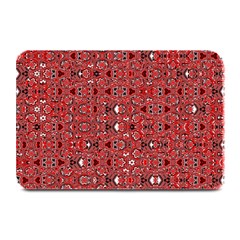 Abstract Red Black Checkered Plate Mats by SpinnyChairDesigns