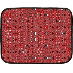 Abstract Red Black Checkered Double Sided Fleece Blanket (mini)  by SpinnyChairDesigns