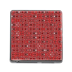 Abstract Red Black Checkered Memory Card Reader (square 5 Slot)