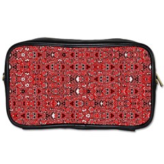 Abstract Red Black Checkered Toiletries Bag (two Sides) by SpinnyChairDesigns