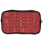 Abstract Red Black Checkered Toiletries Bag (Two Sides) Front