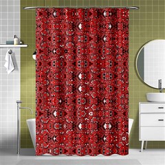 Abstract Red Black Checkered Shower Curtain 48  X 72  (small)  by SpinnyChairDesigns