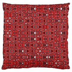 Abstract Red Black Checkered Large Cushion Case (two Sides) by SpinnyChairDesigns