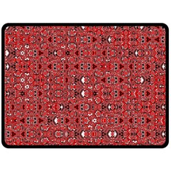 Abstract Red Black Checkered Double Sided Fleece Blanket (large)  by SpinnyChairDesigns