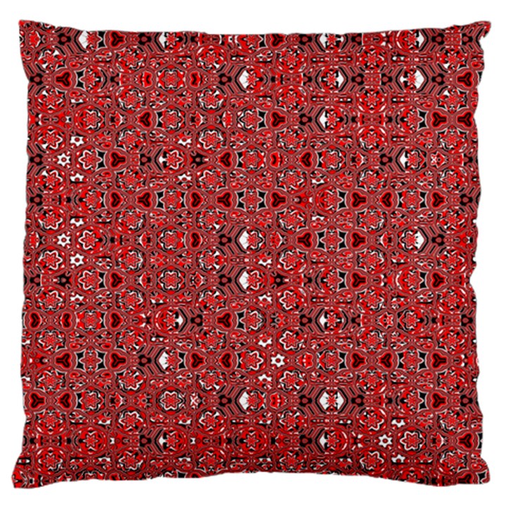 Abstract Red Black Checkered Large Flano Cushion Case (One Side)