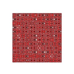 Abstract Red Black Checkered Satin Bandana Scarf by SpinnyChairDesigns