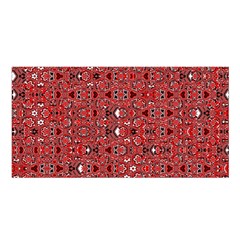 Abstract Red Black Checkered Satin Shawl by SpinnyChairDesigns