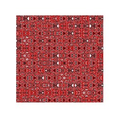 Abstract Red Black Checkered Small Satin Scarf (square) by SpinnyChairDesigns