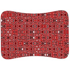 Abstract Red Black Checkered Velour Seat Head Rest Cushion by SpinnyChairDesigns