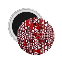 Red Black Checkered 2 25  Magnets by SpinnyChairDesigns