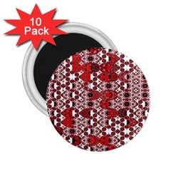 Red Black Checkered 2 25  Magnets (10 Pack)  by SpinnyChairDesigns