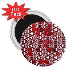 Red Black Checkered 2 25  Magnets (100 Pack)  by SpinnyChairDesigns