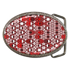 Red Black Checkered Belt Buckles by SpinnyChairDesigns