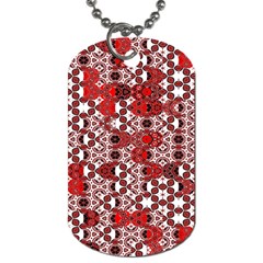 Red Black Checkered Dog Tag (two Sides) by SpinnyChairDesigns