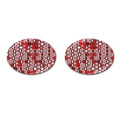 Red Black Checkered Cufflinks (oval) by SpinnyChairDesigns