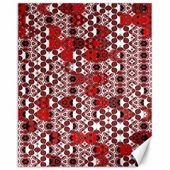 Red Black Checkered Canvas 16  X 20  by SpinnyChairDesigns