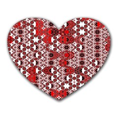 Red Black Checkered Heart Mousepads by SpinnyChairDesigns