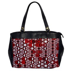 Red Black Checkered Oversize Office Handbag by SpinnyChairDesigns