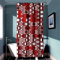 Red Black Checkered Shower Curtain 36  X 72  (stall)  by SpinnyChairDesigns