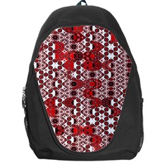 Red Black Checkered Backpack Bag by SpinnyChairDesigns