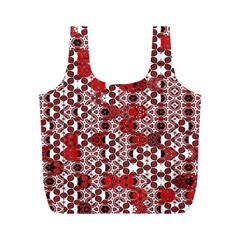 Red Black Checkered Full Print Recycle Bag (m) by SpinnyChairDesigns