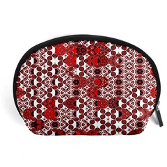 Red Black Checkered Accessory Pouch (large) by SpinnyChairDesigns