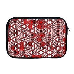 Red Black Checkered Apple Macbook Pro 17  Zipper Case by SpinnyChairDesigns