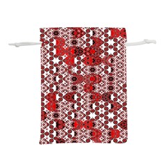 Red Black Checkered Lightweight Drawstring Pouch (l) by SpinnyChairDesigns