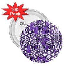 Purple Black Checkered 2 25  Buttons (100 Pack)  by SpinnyChairDesigns