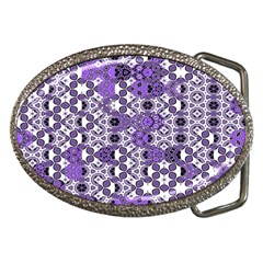 Purple Black Checkered Belt Buckles by SpinnyChairDesigns