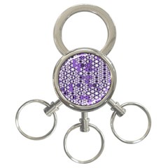 Purple Black Checkered 3-ring Key Chain by SpinnyChairDesigns