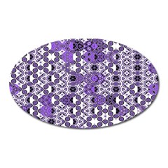 Purple Black Checkered Oval Magnet by SpinnyChairDesigns