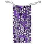 Purple Black Checkered Jewelry Bag Front