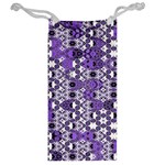 Purple Black Checkered Jewelry Bag Back