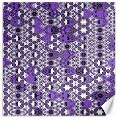 Purple Black Checkered Canvas 20  X 20  by SpinnyChairDesigns