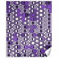 Purple Black Checkered Canvas 11  X 14  by SpinnyChairDesigns