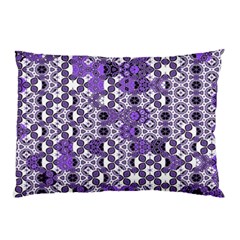 Purple Black Checkered Pillow Case by SpinnyChairDesigns