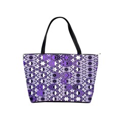 Purple Black Checkered Classic Shoulder Handbag by SpinnyChairDesigns