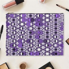 Purple Black Checkered Cosmetic Bag (xl) by SpinnyChairDesigns