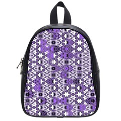 Purple Black Checkered School Bag (small) by SpinnyChairDesigns