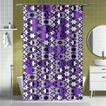 Purple Black Checkered Shower Curtain 48  x 72  (Small)  Curtain(48  X 72 ) - 42.18 x64.8  Curtain(48  X 72 )