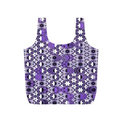 Purple Black Checkered Full Print Recycle Bag (s) by SpinnyChairDesigns