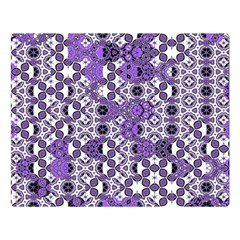 Purple Black Checkered Double Sided Flano Blanket (large)  by SpinnyChairDesigns